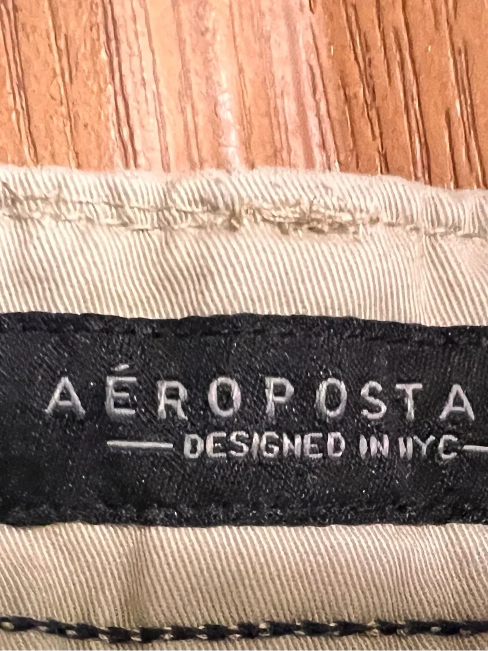 Aeropostale Men's Tan Flat Front Cotton Shorts #60B